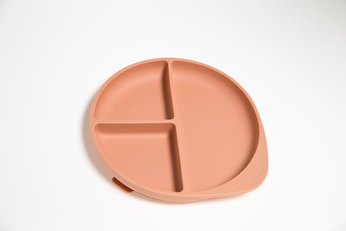 Silicone Suction Divided Plate (Desert Dust)