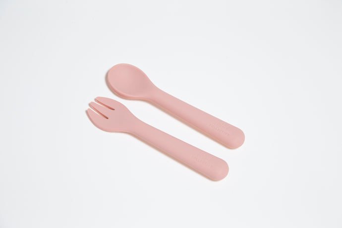 Silicone Spoon & Fork (Sunset Delight)