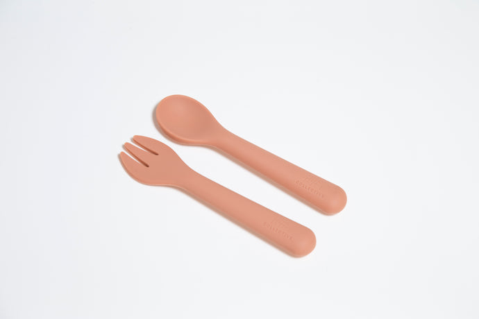 Silicone Spoon & Fork (Desert Dust)