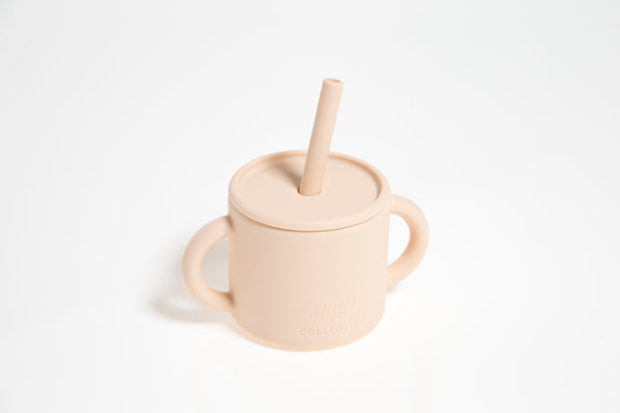 Silicone Sippy Cup with Straw & Handles (Wheat Fields)